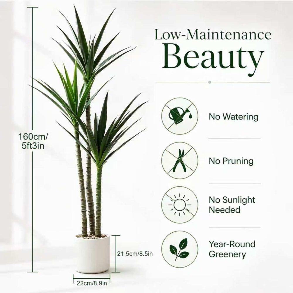 Artificial multi-headed tropical Agave floor plant; decorative plant for indoor, outdoor, and patio spaces - Image 2