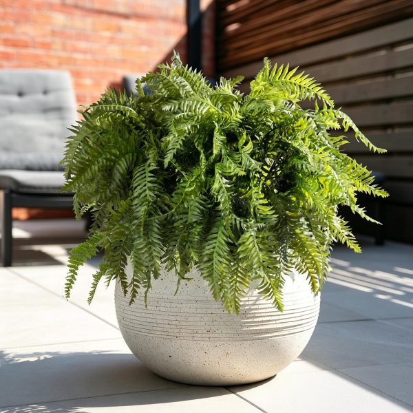 Artificial fern plant cluster for indoor/outdoor patio, balcony, windowsill, or office decor