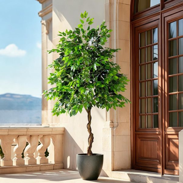 Large artificial potted banyan tree for indoor/outdoor living room, bedroom, or office decor