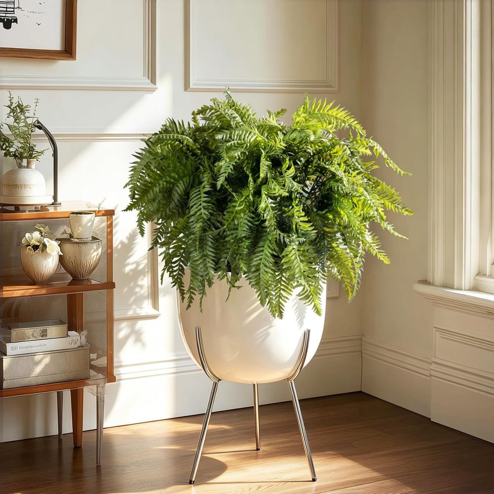 Artificial fern plant cluster for indoor/outdoor patio, balcony, windowsill, or office decor - Image 2