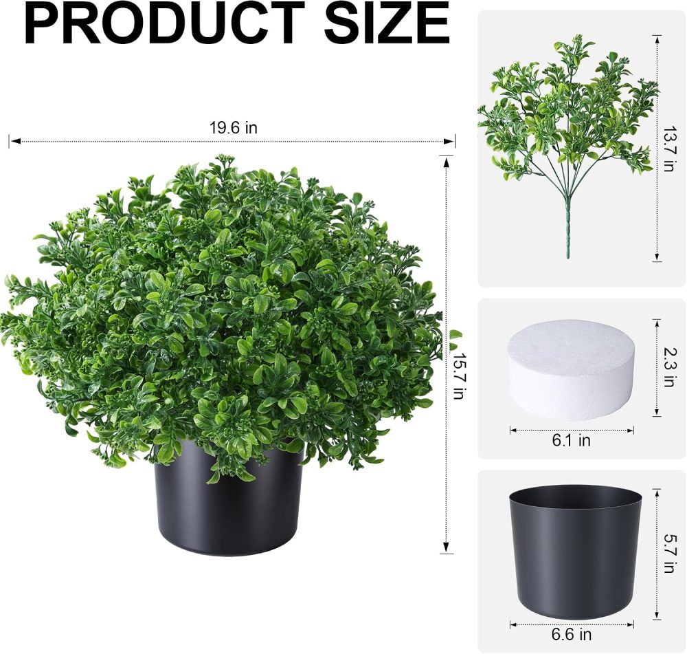 Set of two artificial ornamental grass potted plants for indoor/outdoor decor - Image 2